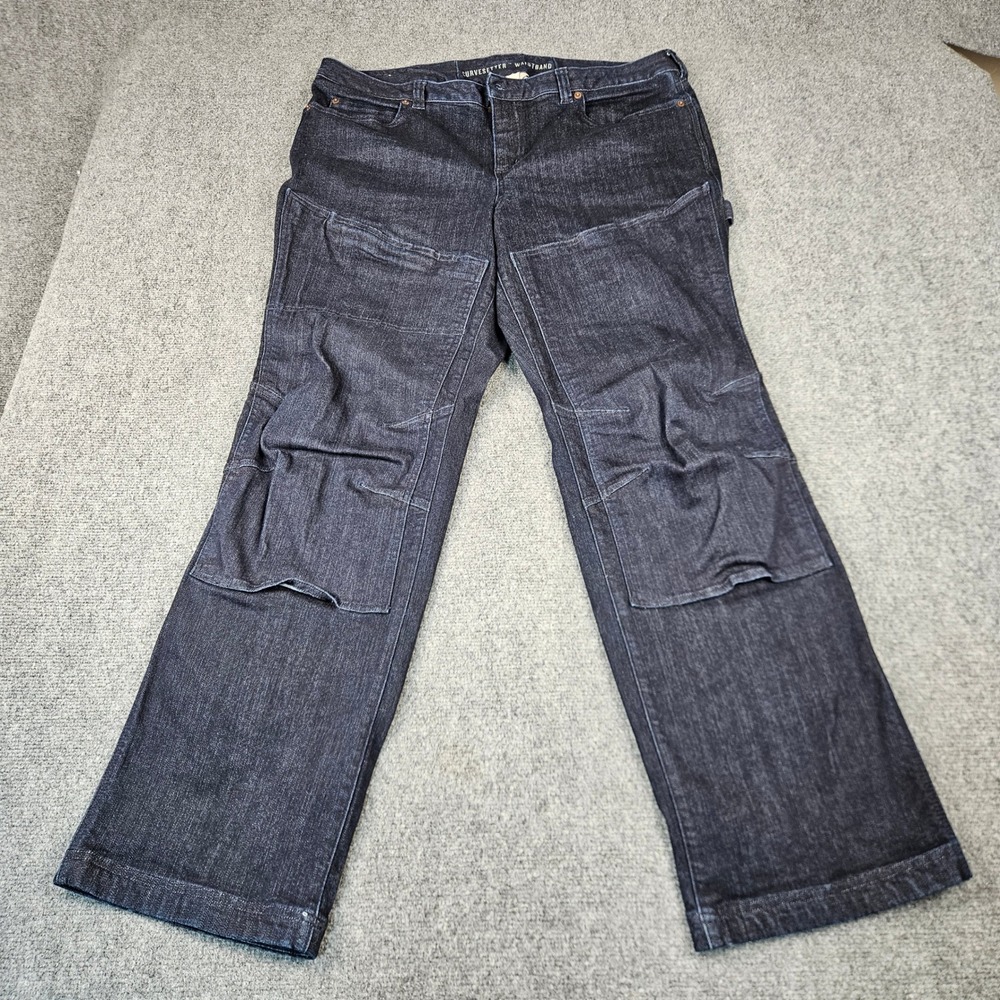 Duluth Trading Co Curvesetter Double Front Carpenter Jeans DarkWash 18x33 Indigo